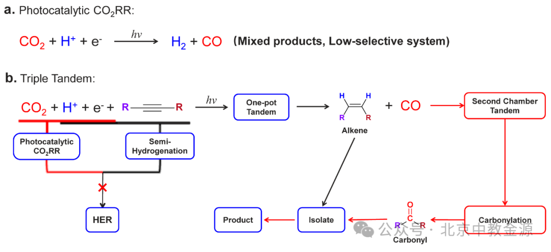 《文章投稿》三串联反应实现低选择性二氧化碳光还原体系产物回收